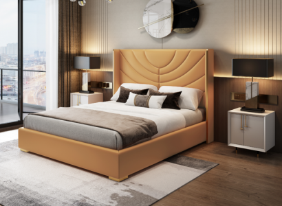 Design Doppelbett Bett 180x200cm Hotel Möbel Luxus Polster Schlafzimmer